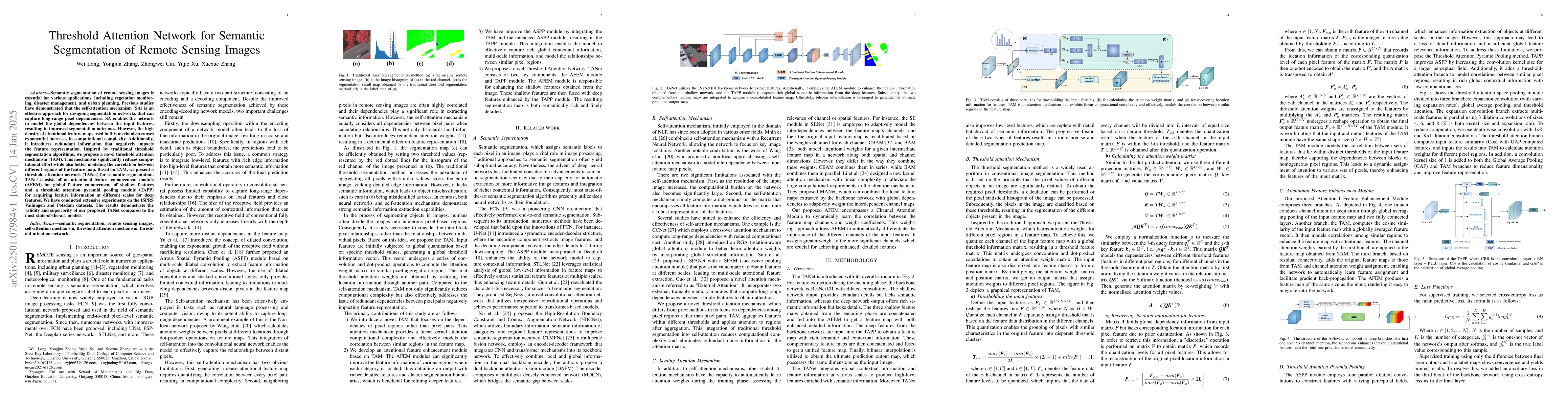 Thumbnail for Threshold Attention Network for Semantic Segmentation of Remote Sensing
  Images