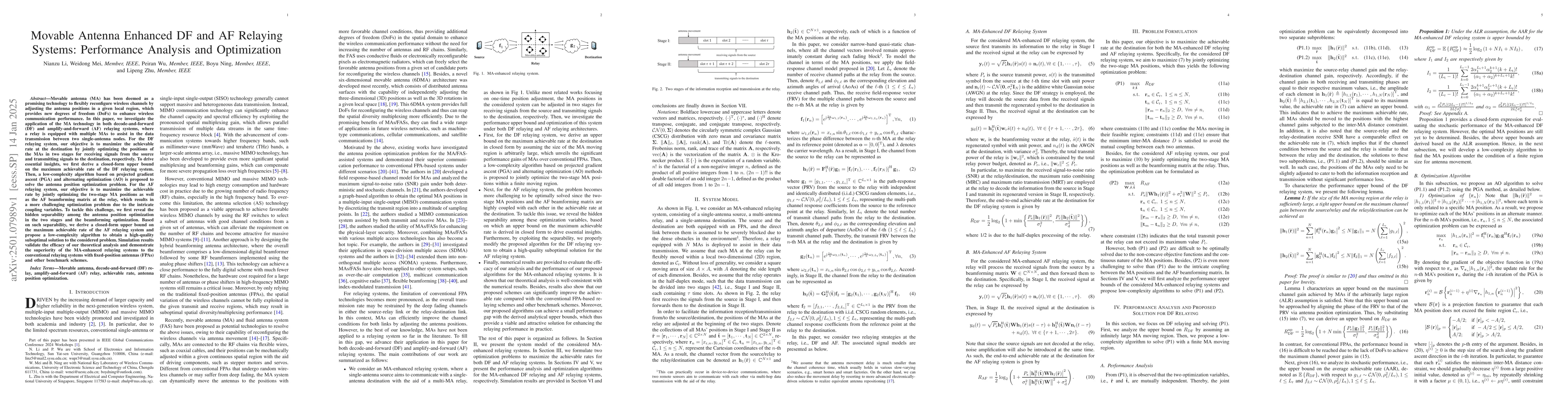 Thumbnail for Movable Antenna Enhanced DF and AF Relaying Systems: Performance
  Analysis and Optimization
