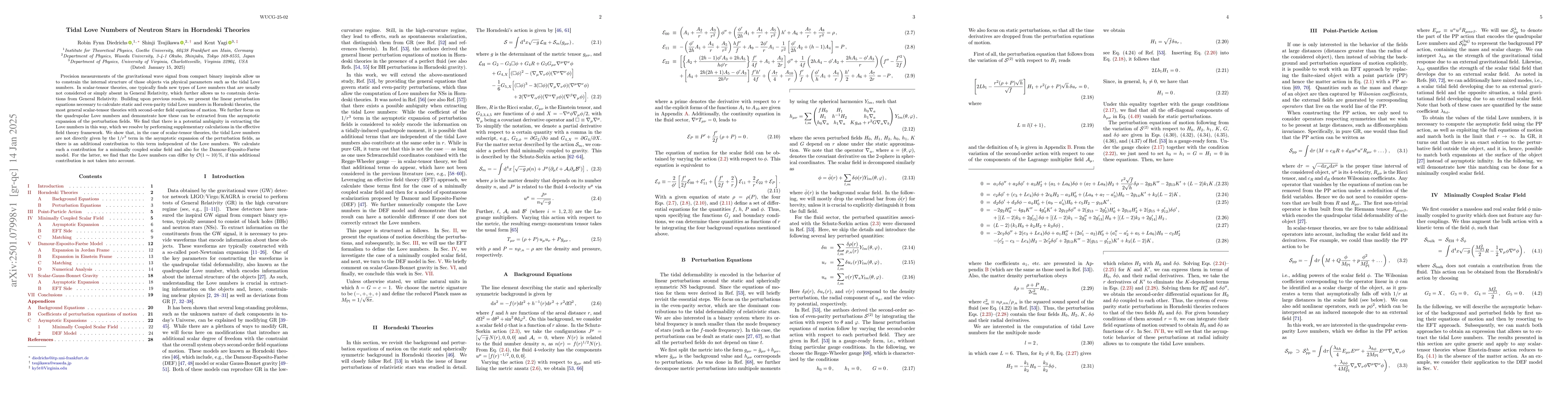 Thumbnail for Tidal Love Numbers of Neutron Stars in Horndeski Theories