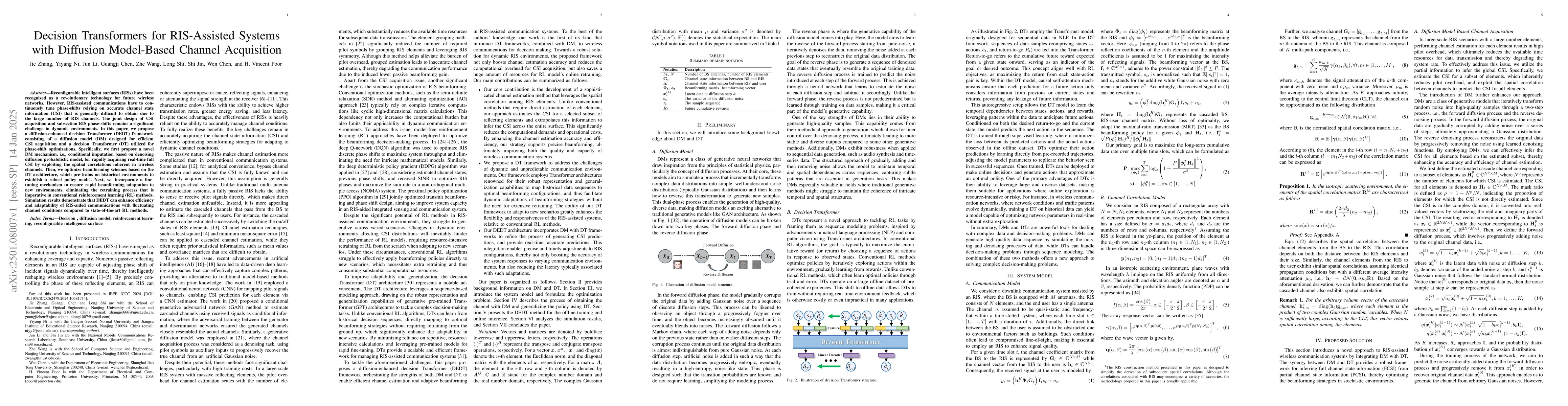 Thumbnail for Decision Transformers for RIS-Assisted Systems with Diffusion
  Model-Based Channel Acquisition