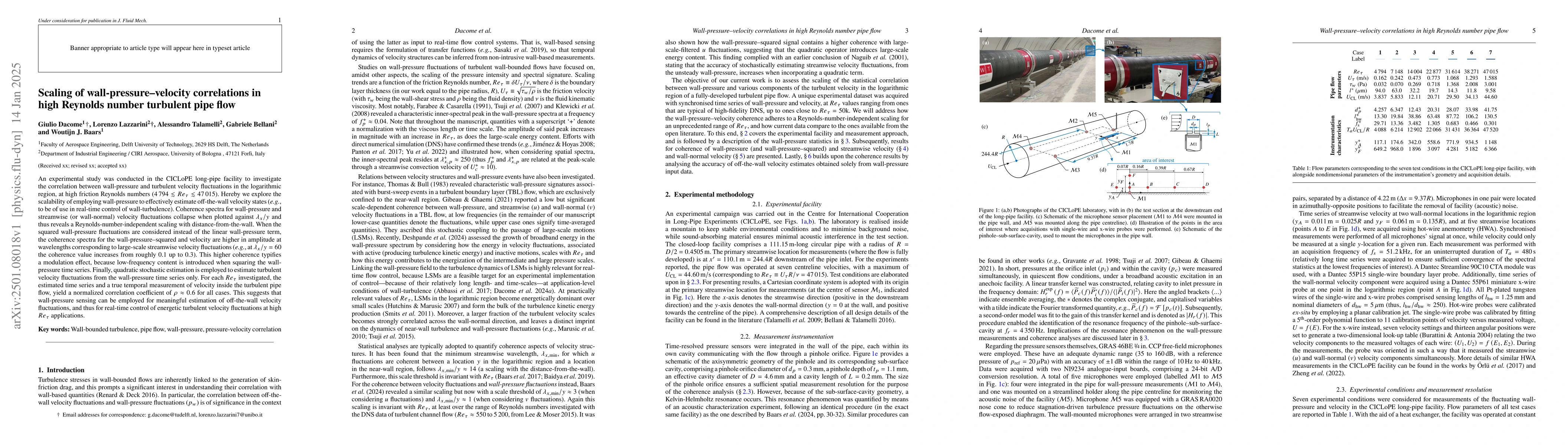 Thumbnail for Scaling of wall-pressure--velocity correlations in high Reynolds number
  turbulent pipe flow