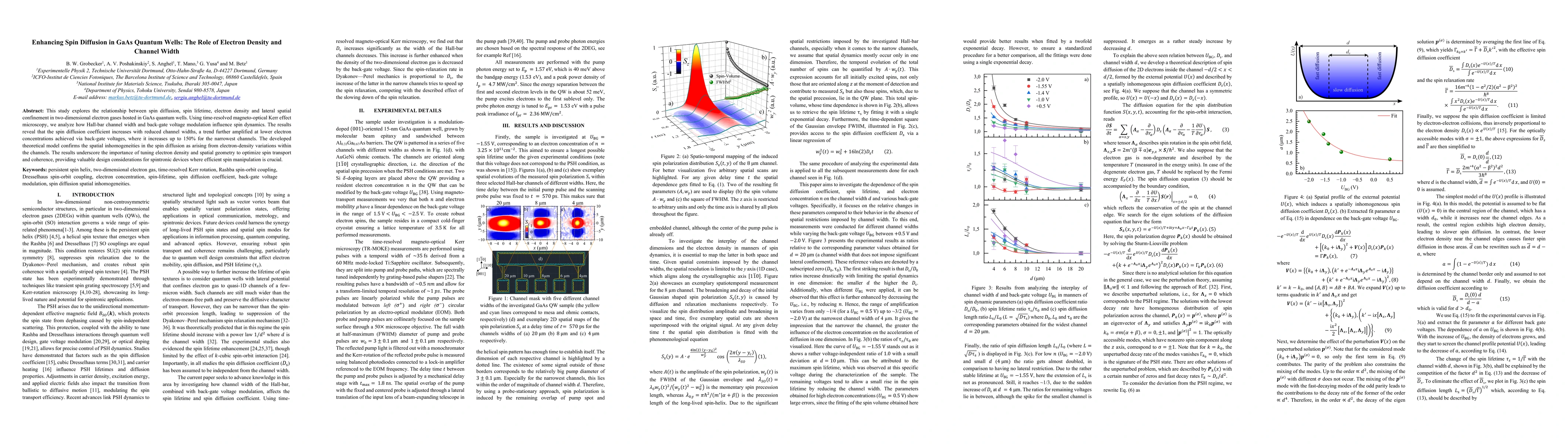 Thumbnail for Enhancing Spin Diffusion in GaAs Quantum Wells: The Role of Electron
  Density and Channel Width