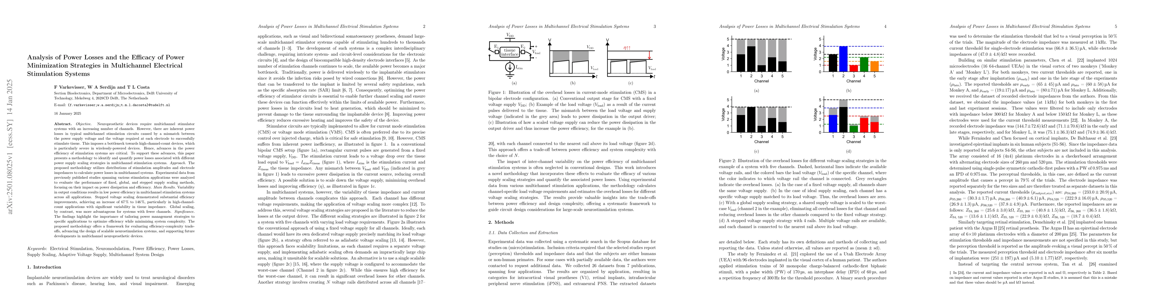 Thumbnail for Analysis of Power Losses and the Efficacy of Power Minimization
  Strategies in Multichannel Electrical Stimulation Systems