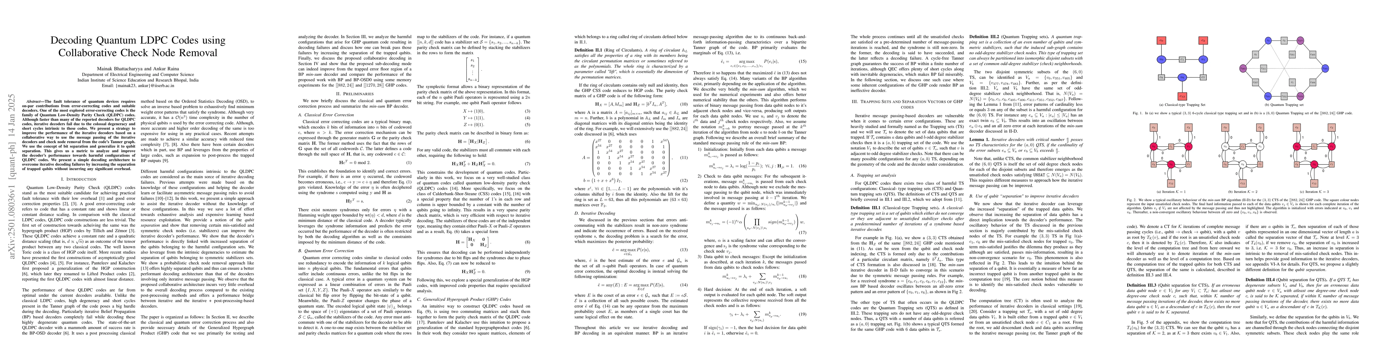 Thumbnail for Decoding Quantum LDPC Codes using Collaborative Check Node Removal