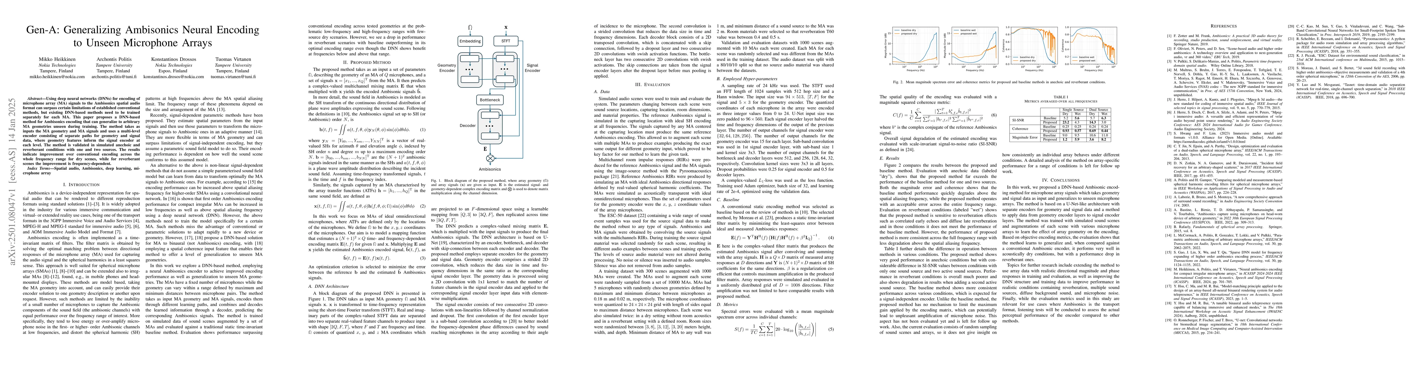Thumbnail for Gen-A: Generalizing Ambisonics Neural Encoding to Unseen Microphone
  Arrays