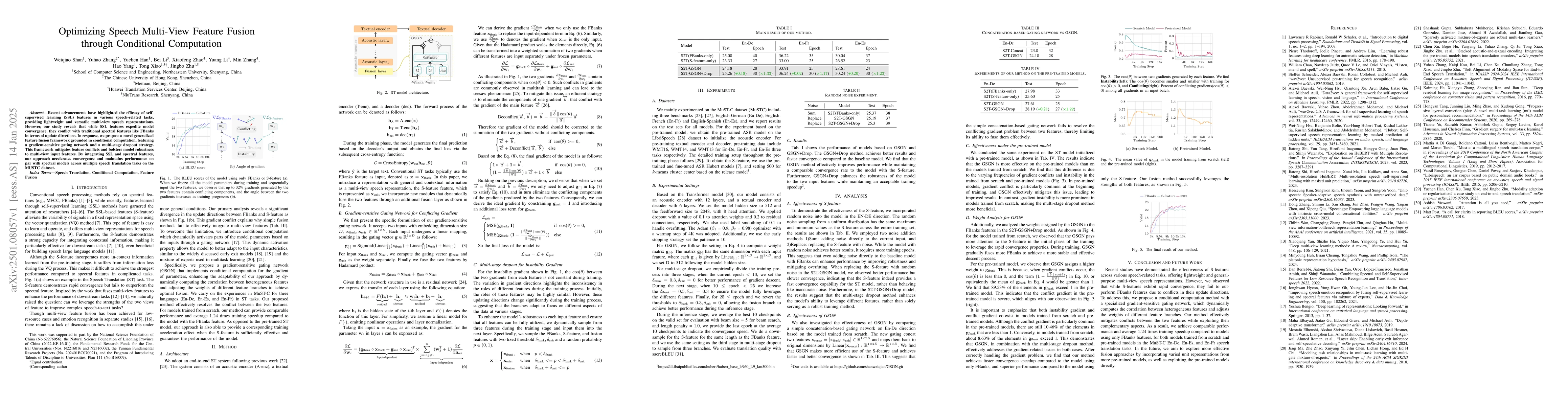 Thumbnail for Optimizing Speech Multi-View Feature Fusion through Conditional
  Computation