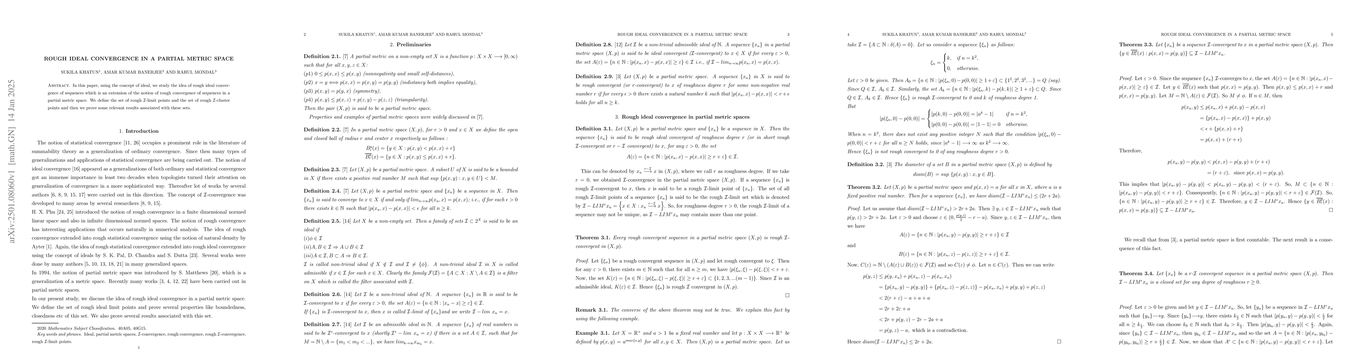 Thumbnail for Rough ideal convergence in a partial metric space