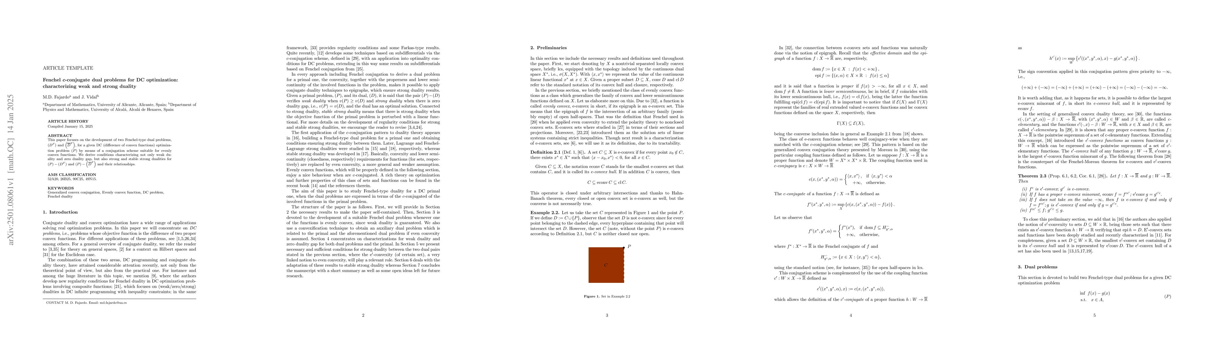 Thumbnail for On Fenchel c-conjugate dual problems for DC optimization: characterizing
  weak, strong and stable strong duality