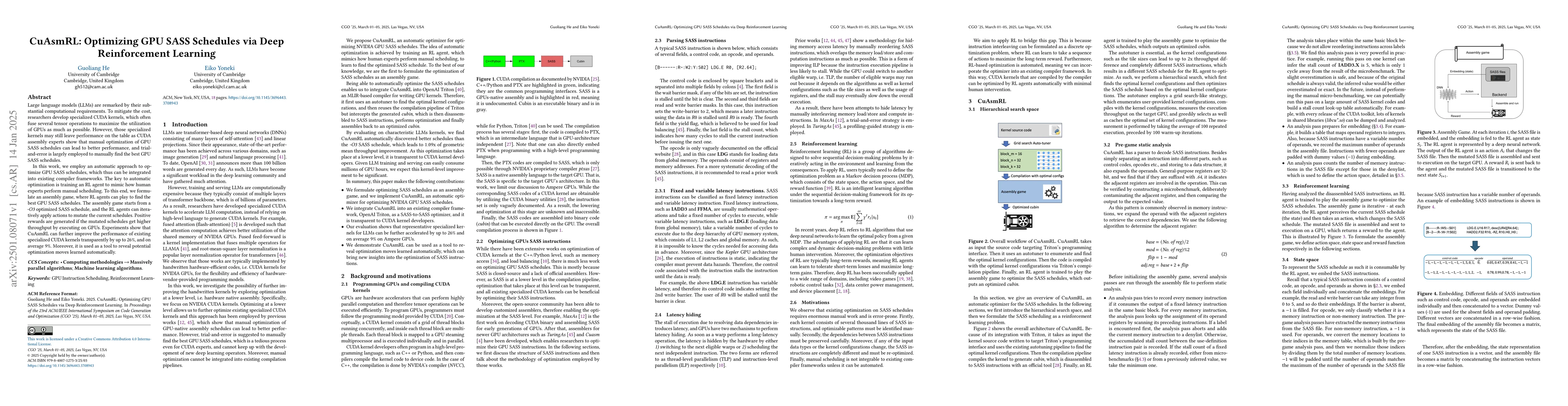 Thumbnail for CuAsmRL: Optimizing GPU SASS Schedules via Deep Reinforcement Learning
