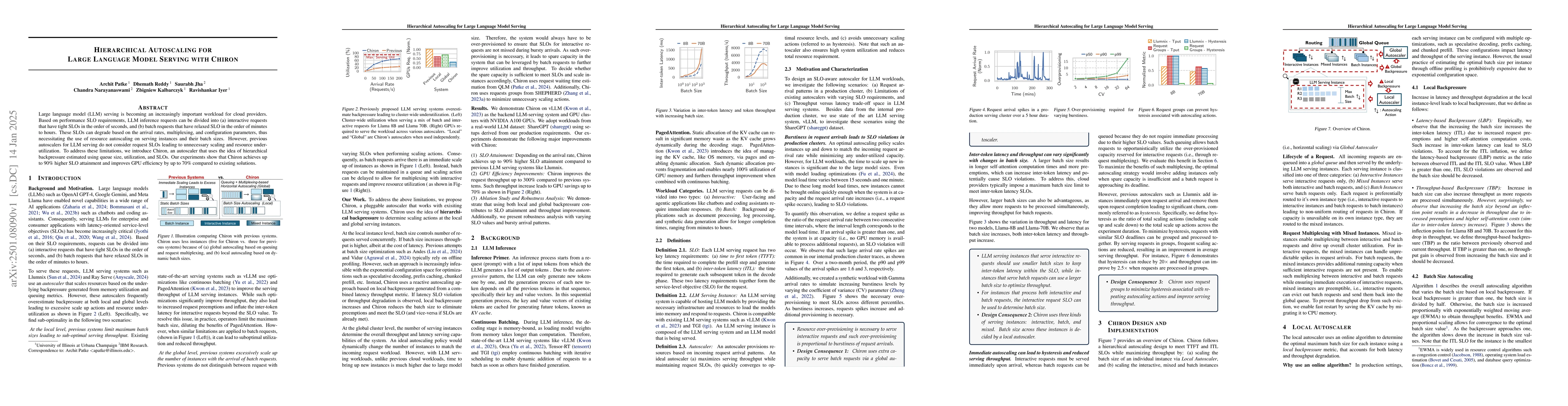 Thumbnail for Hierarchical Autoscaling for Large Language Model Serving with Chiron