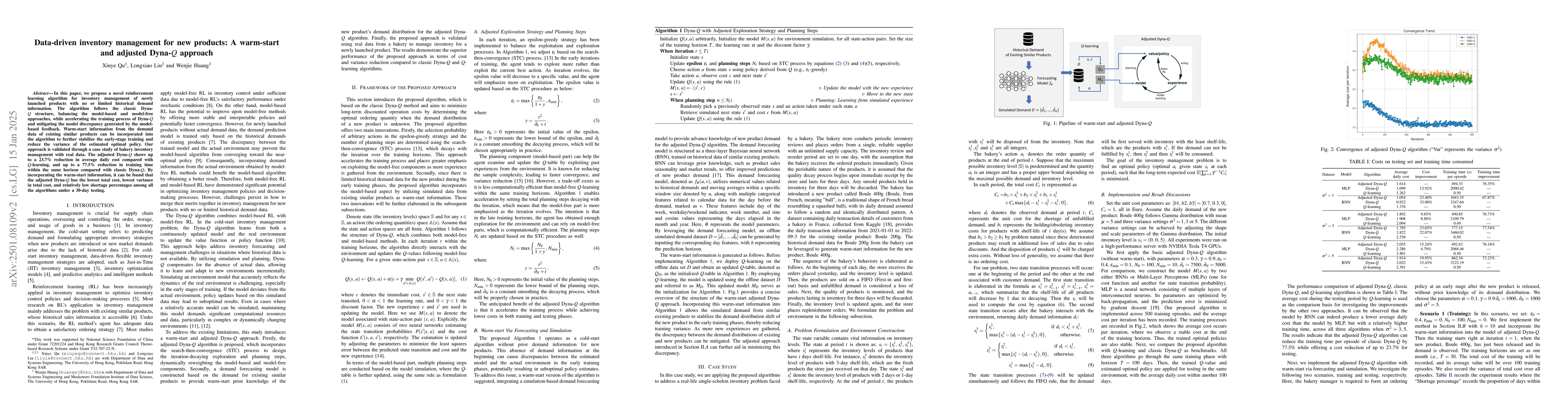 Thumbnail for Data-driven inventory management for new products: A warm-start and
  adjusted Dyna-$Q$ approach