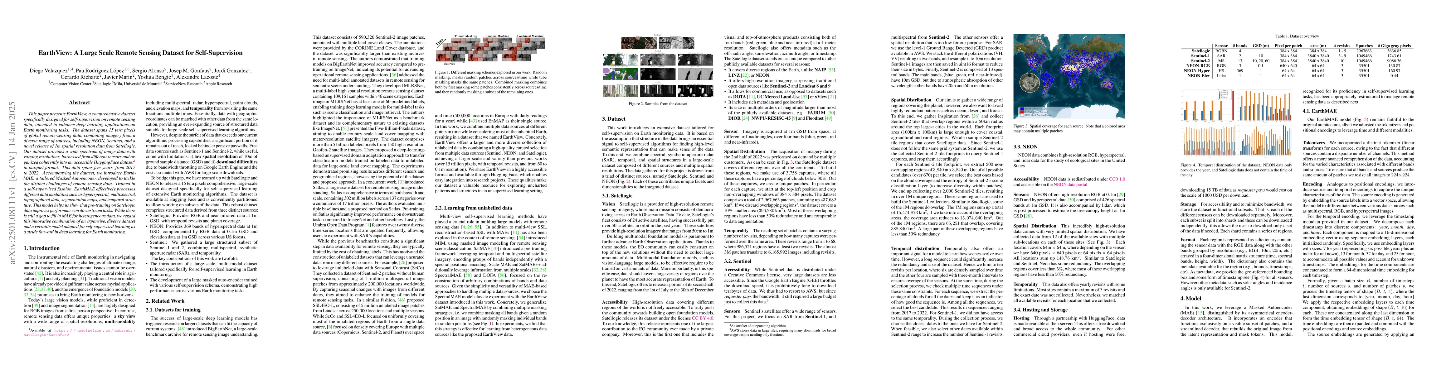 Thumbnail for EarthView: A Large Scale Remote Sensing Dataset for Self-Supervision