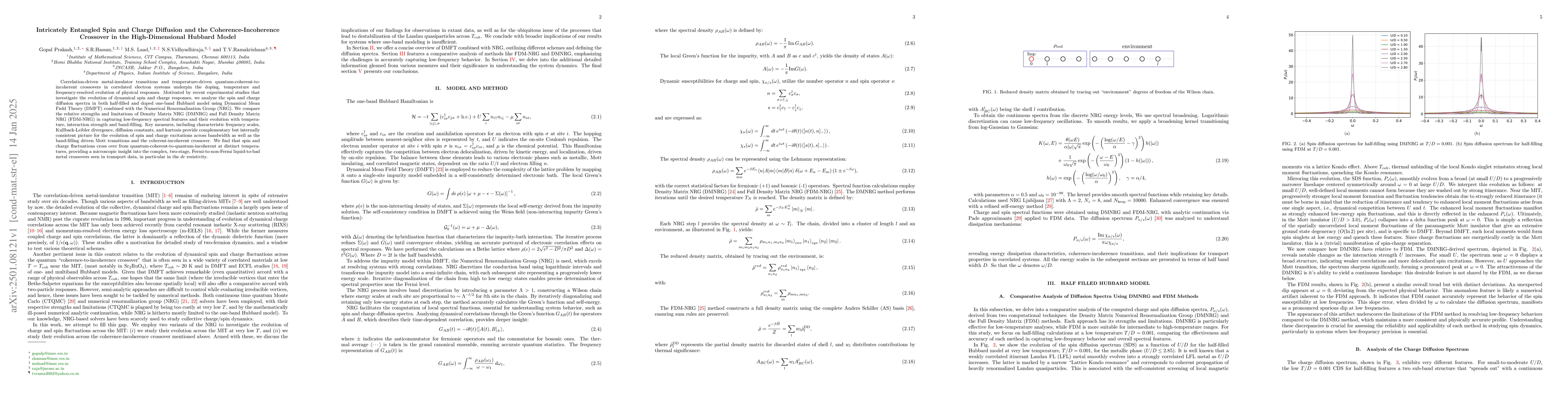 Thumbnail for Intricately Entangled Spin and Charge Diffusion and the
  Coherence-Incoherence Crossover in the High-Dimensional Hubbard Model