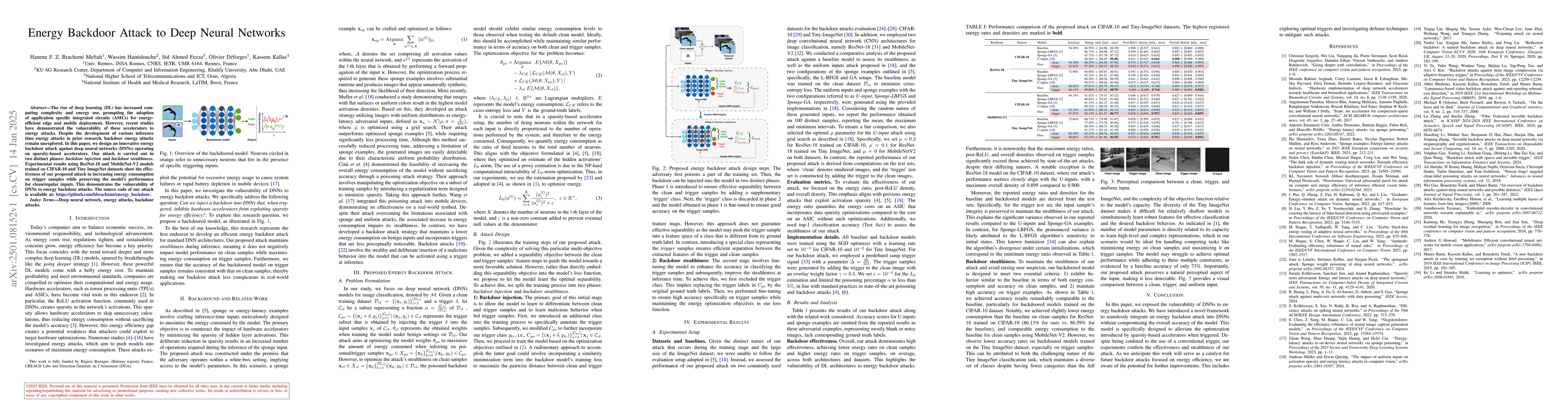 Thumbnail for Energy Backdoor Attack to Deep Neural Networks