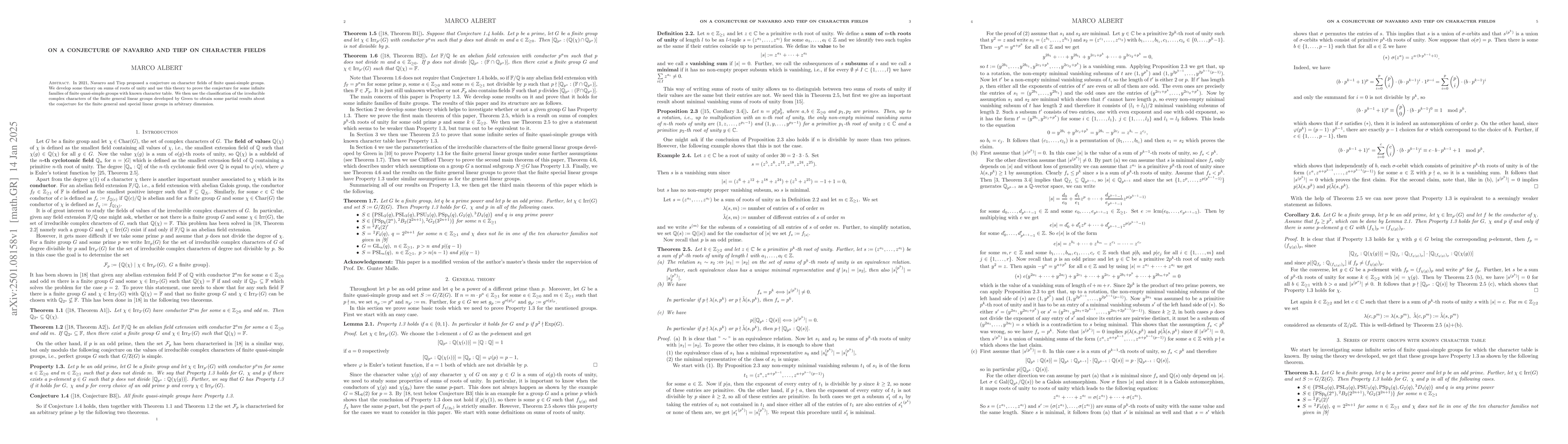 Thumbnail for On a conjecture of Navarro and Tiep on character fields