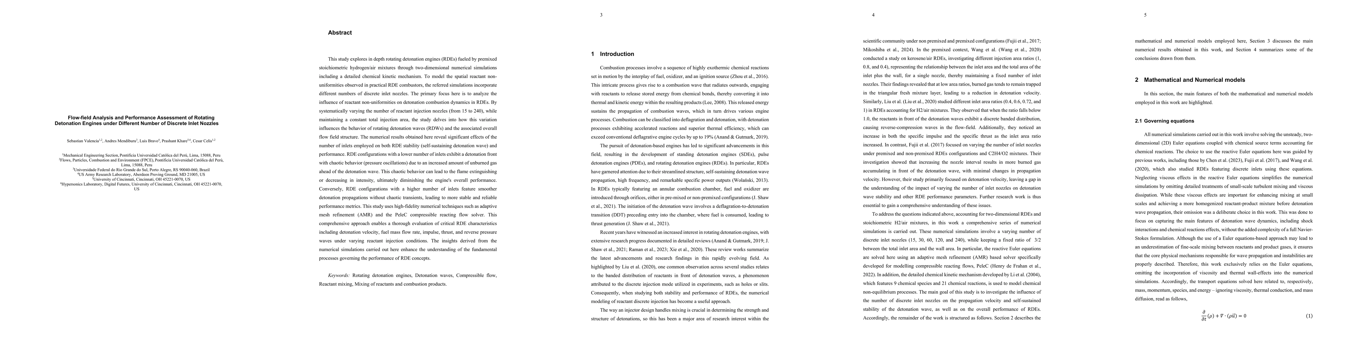 Thumbnail for Flow-field analysis and performance assessment of rotating detonation
  engines under different number of discrete inlet nozzles