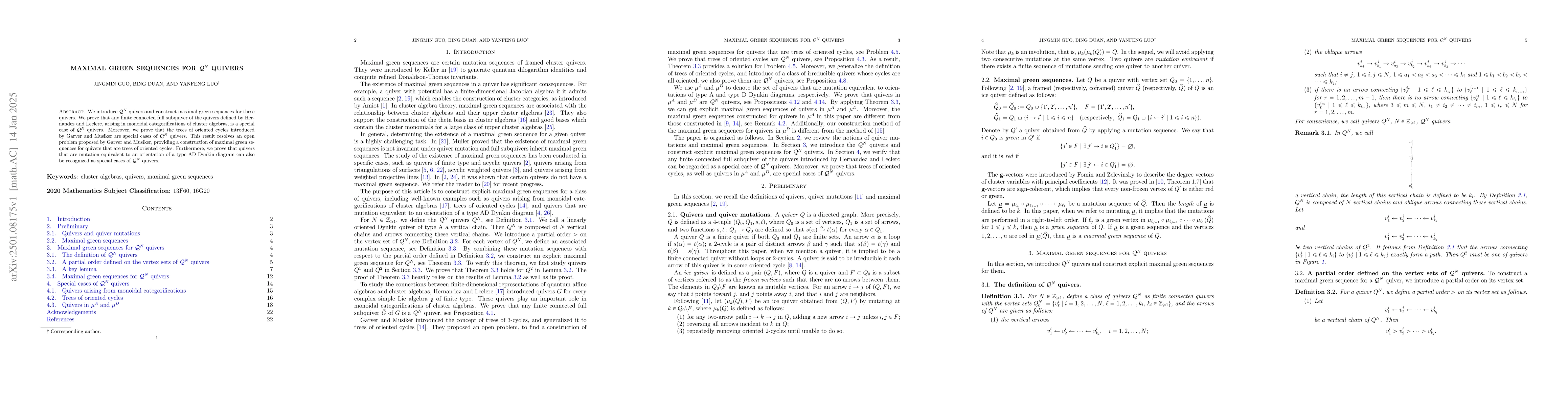 Thumbnail for Maximal green sequences for $\mathcal{Q}^N$ quivers