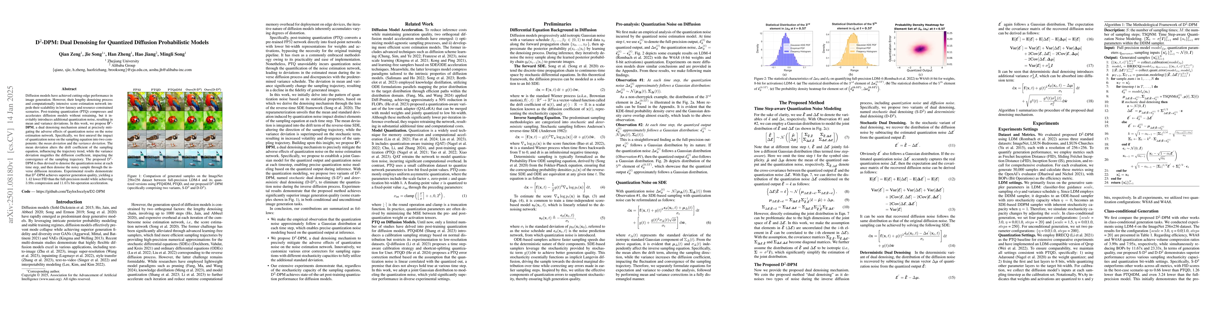 Thumbnail for D$^2$-DPM: Dual Denoising for Quantized Diffusion Probabilistic Models