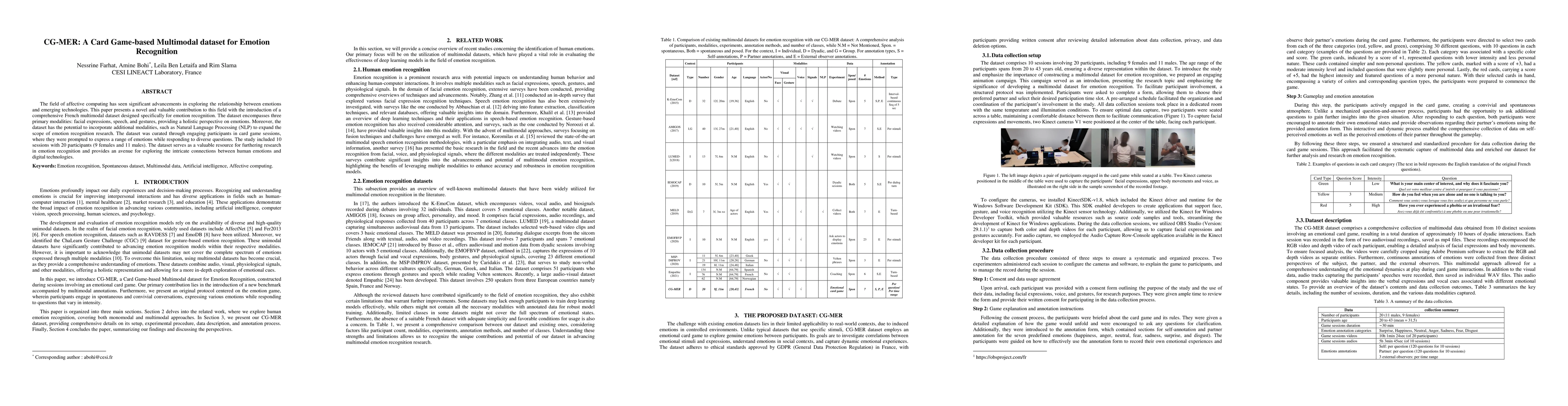 Thumbnail for CG-MER: A Card Game-based Multimodal dataset for Emotion Recognition