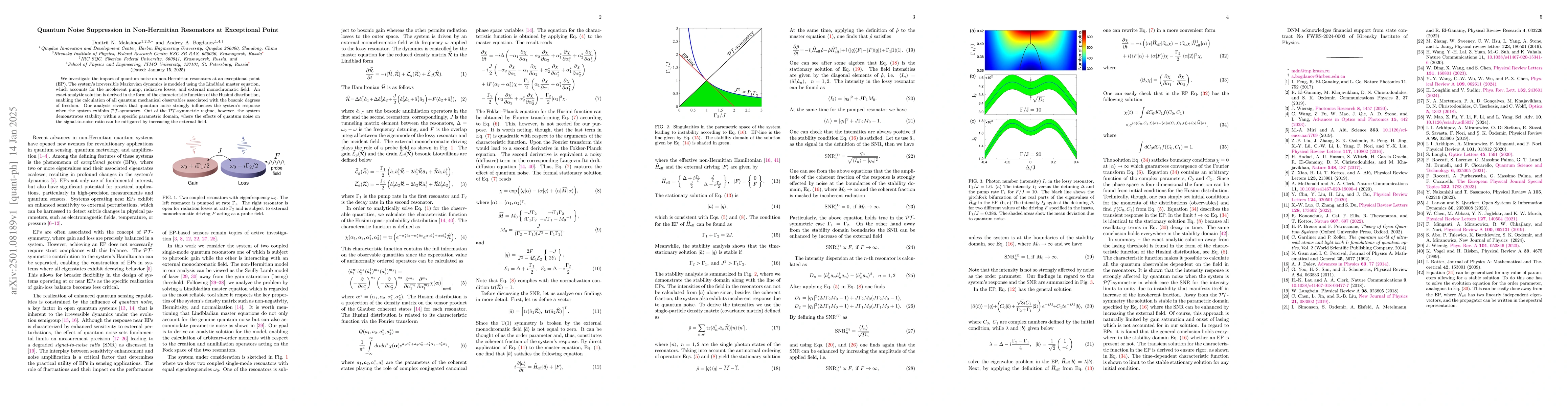 Thumbnail for Quantum Noise Suppression in Non-Hermitian Resonators at Exceptional
  Point