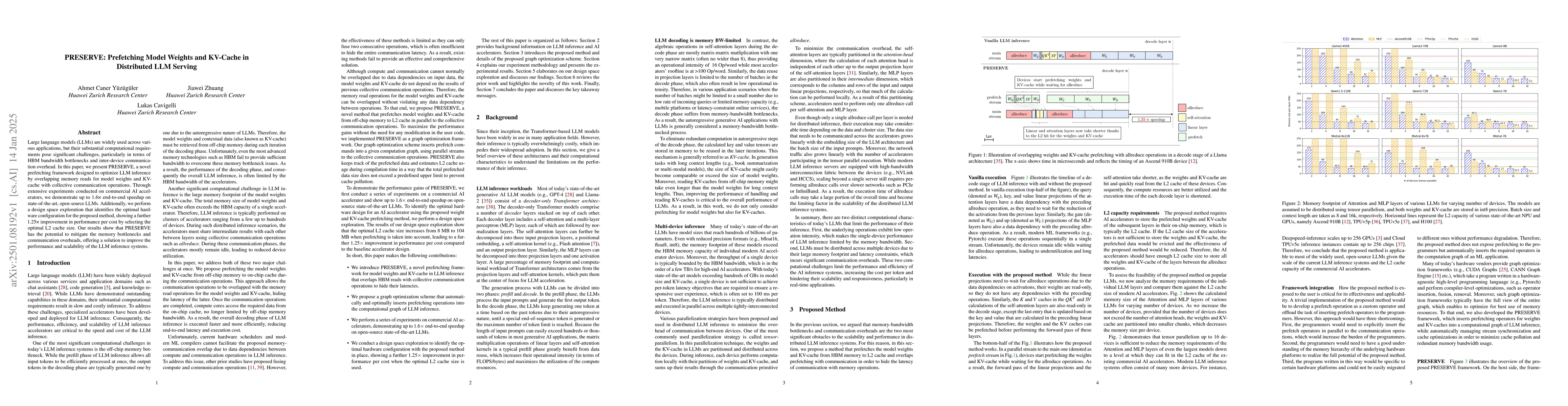 Thumbnail for PRESERVE: Prefetching Model Weights and KV-Cache in Distributed LLM
  Serving