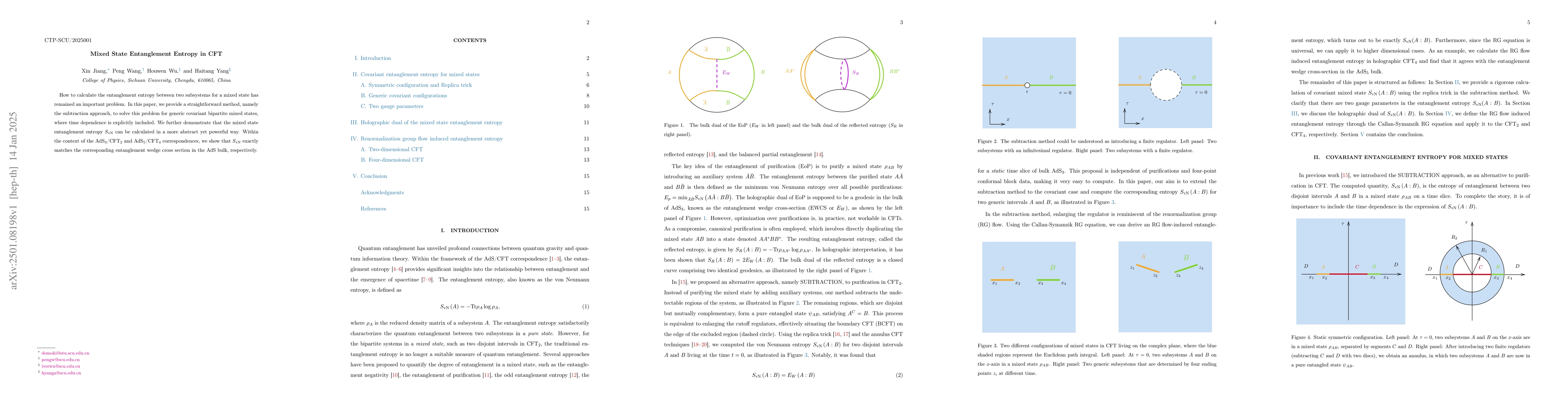 Thumbnail for Mixed State Entanglement Entropy in CFT