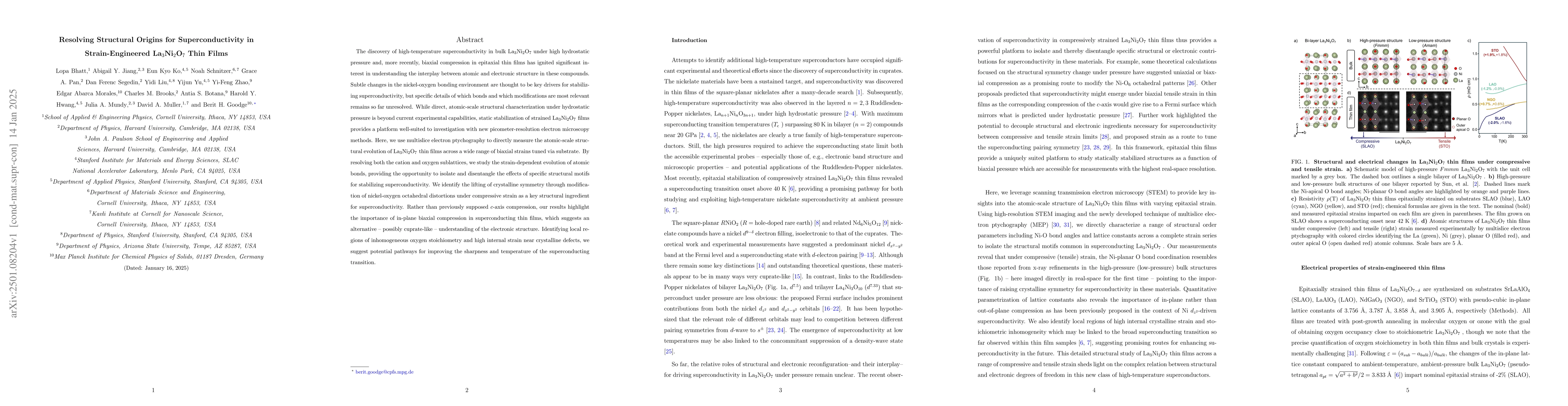 Thumbnail for Resolving Structural Origins for Superconductivity in Strain-Engineered
  La$_3$Ni$_2$O$_7$ Thin Films