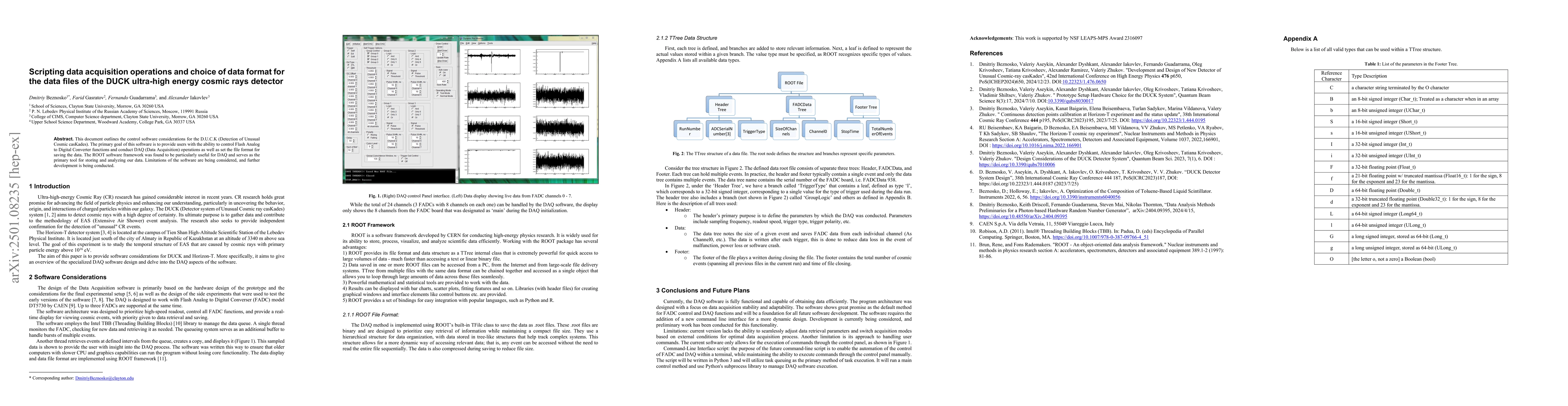 Thumbnail for Scripting data acquisition operations and choice of data format for the
  data files of the DUCK ultra-high energy cosmic rays detector