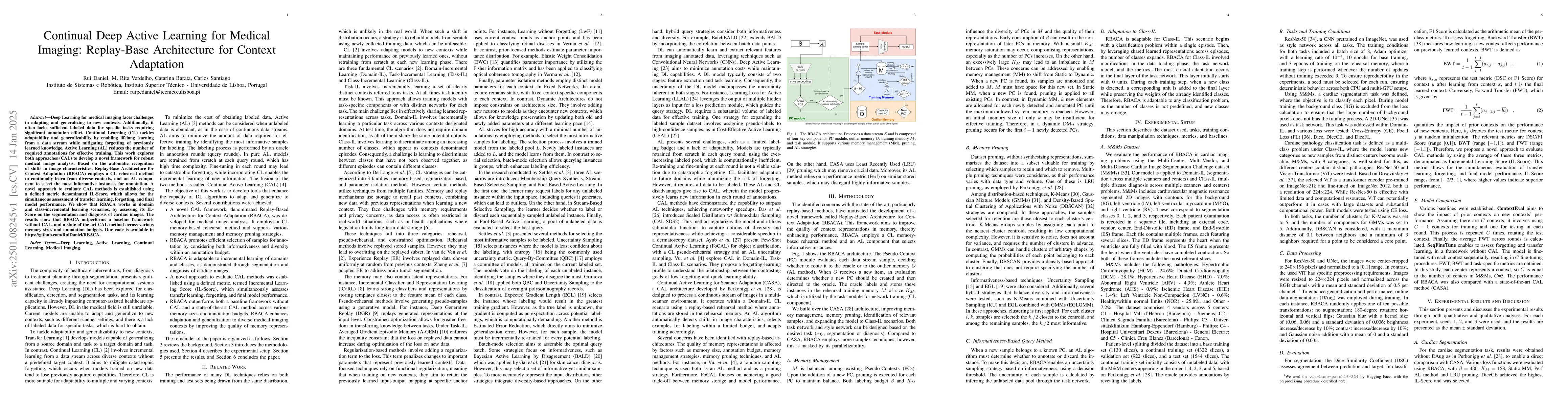 Thumbnail for Continual Deep Active Learning for Medical Imaging: Replay-Base
  Architecture for Context Adaptation