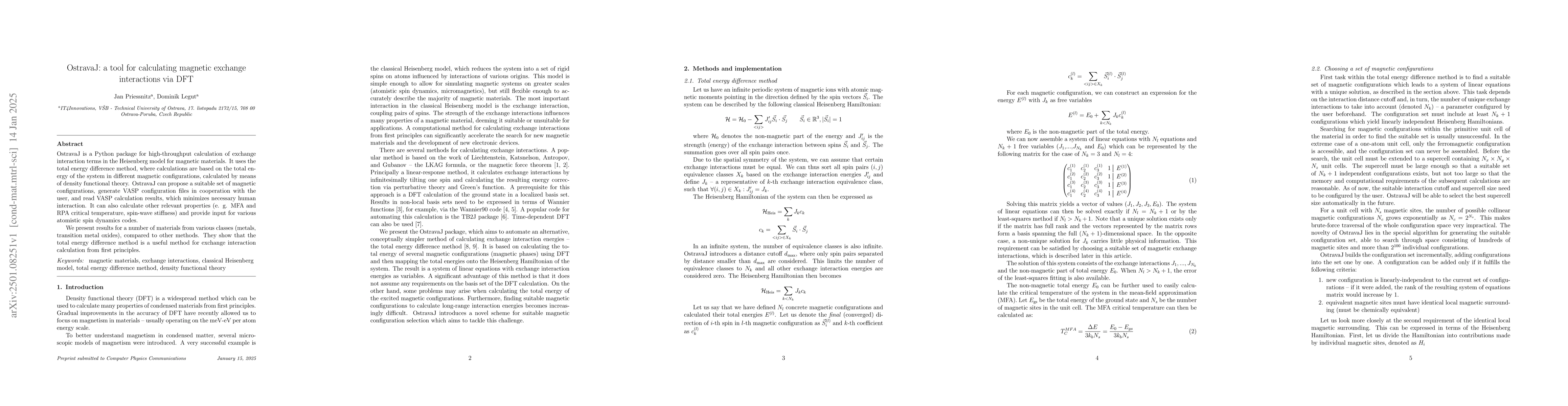 Thumbnail for OstravaJ: a tool for calculating magnetic exchange interactions via DFT