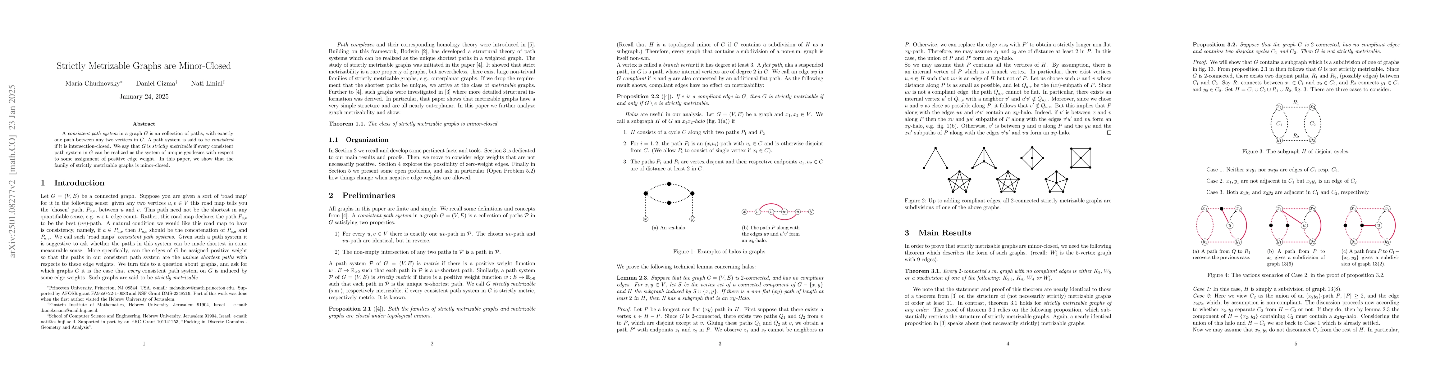 Thumbnail for Strictly Metrizable Graphs are Minor-Closed