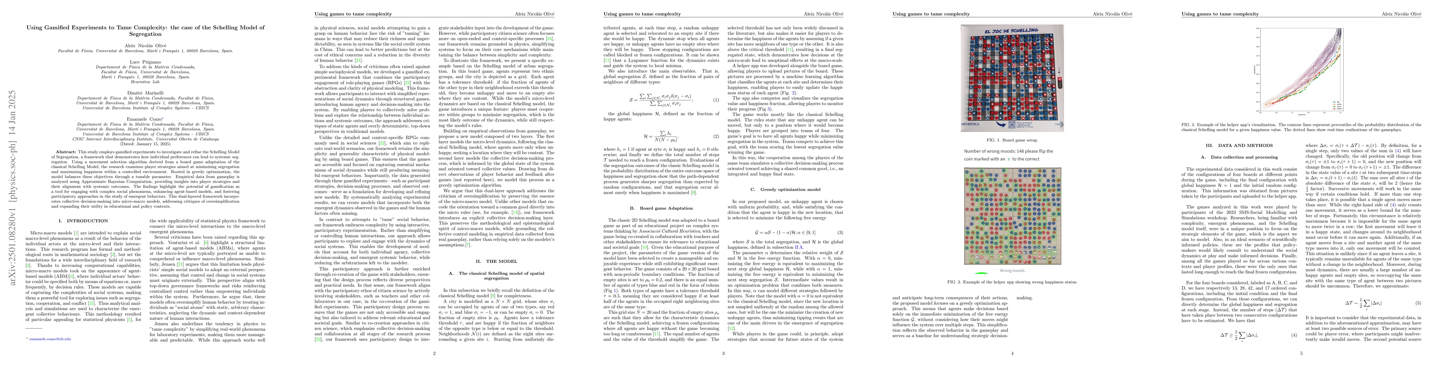 Thumbnail for Using Gamified Experiments to Tame Complexity: the case of the Schelling
  Model of Segregation
