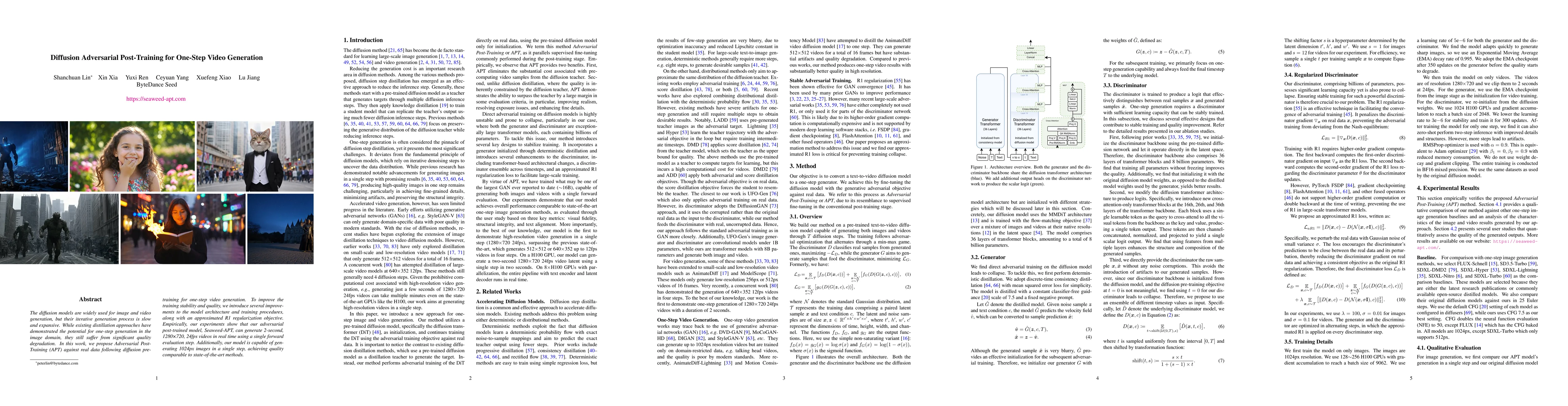 Thumbnail for Diffusion Adversarial Post-Training for One-Step Video Generation