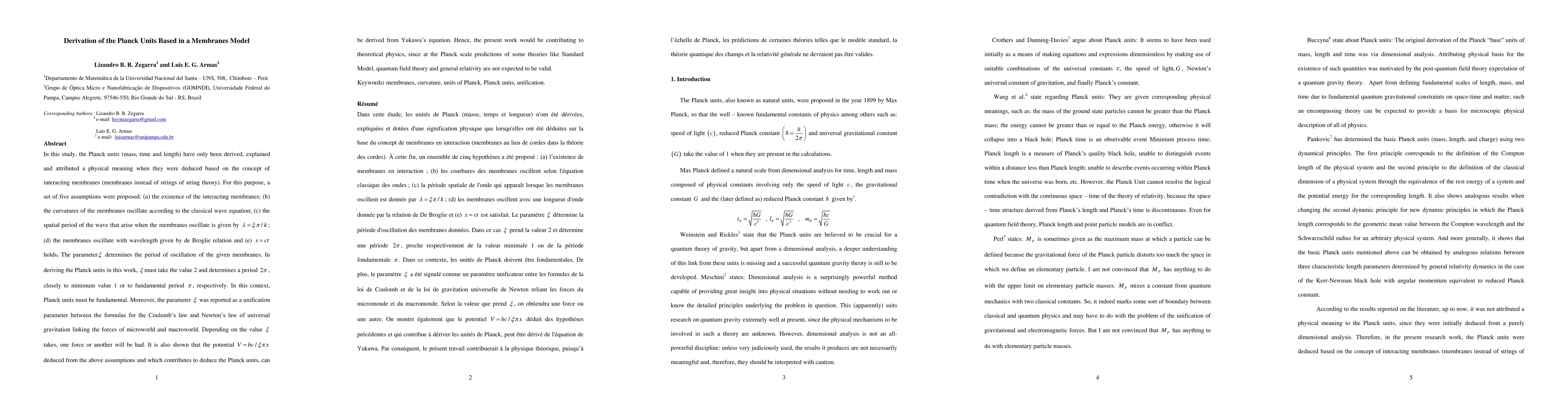 Thumbnail for Derivation of the Planck Units Based in a Membranes Model
