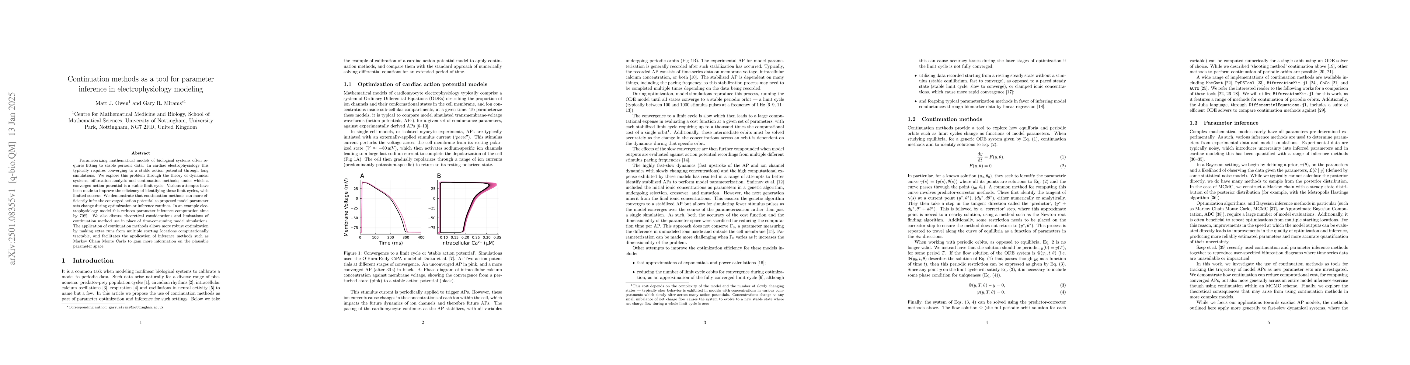 Thumbnail for Continuation methods as a tool for parameter inference in
  electrophysiology modeling