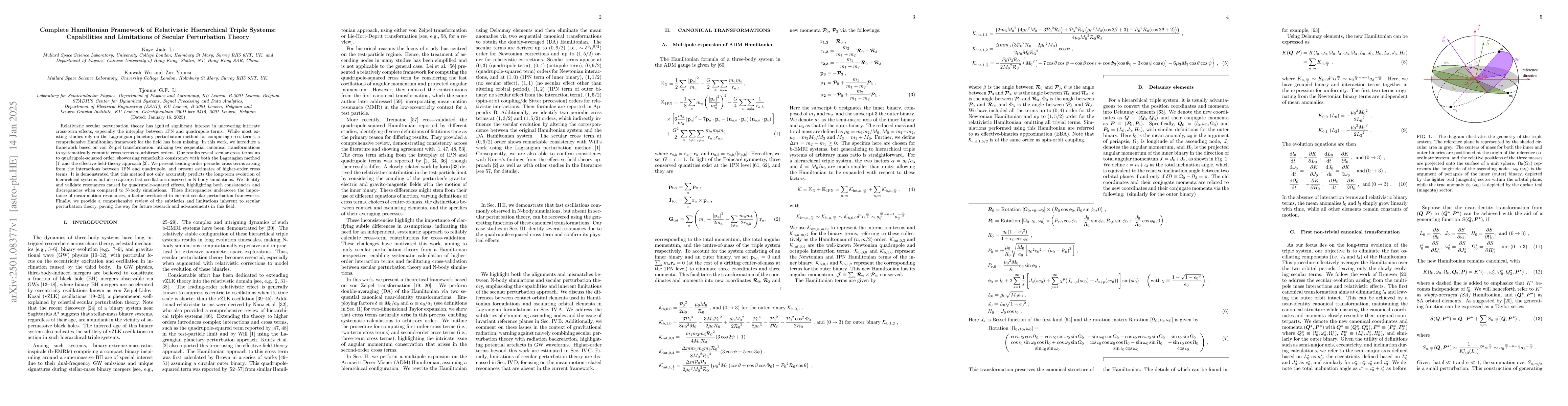Thumbnail for Complete Hamiltonian Framework of Relativistic Hierarchical Triple
  Systems: Capabilities and Limitations of Secular Perturbation Theory