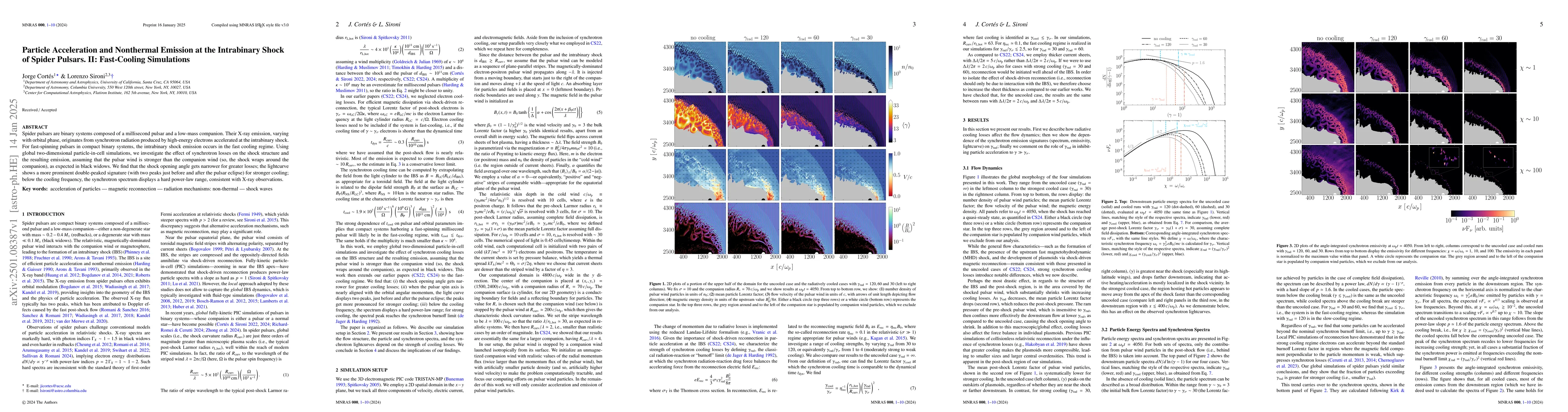 Thumbnail for Particle Acceleration and Nonthermal Emission at the Intrabinary Shock
  of Spider Pulsars. II: Fast-Cooling Simulations