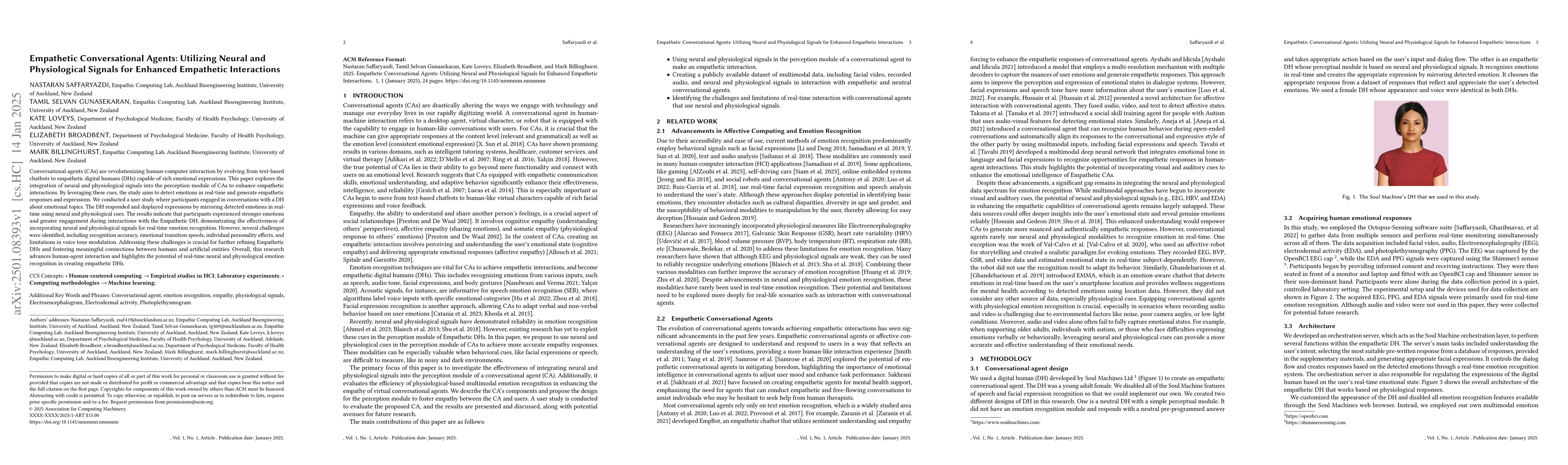 Thumbnail for Empathetic Conversational Agents: Utilizing Neural and Physiological
  Signals for Enhanced Empathetic Interactions