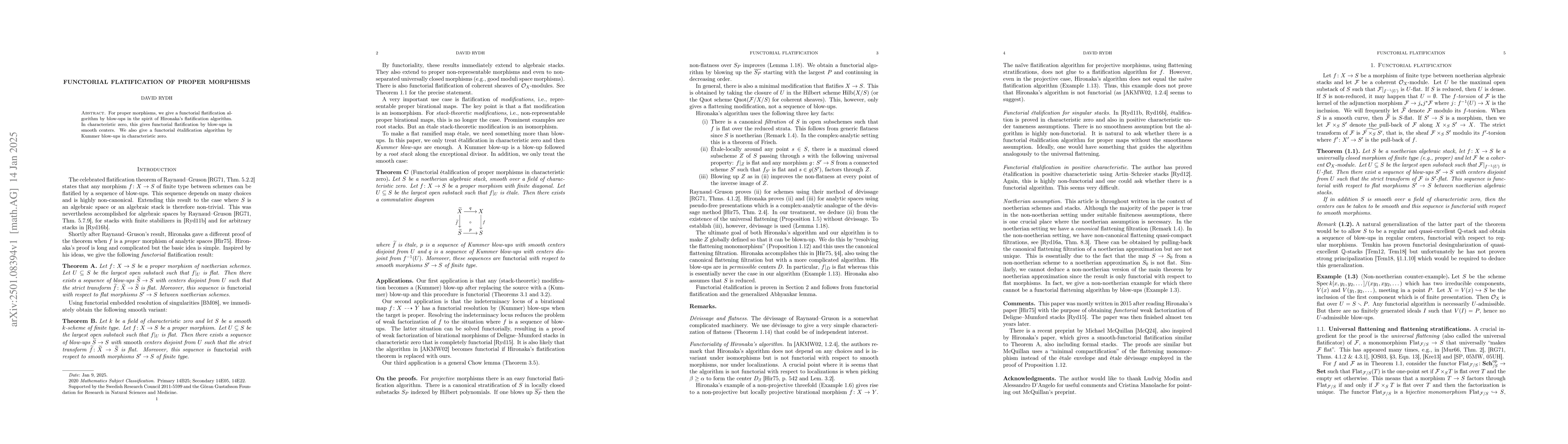 Thumbnail for Functorial flatification of proper morphisms