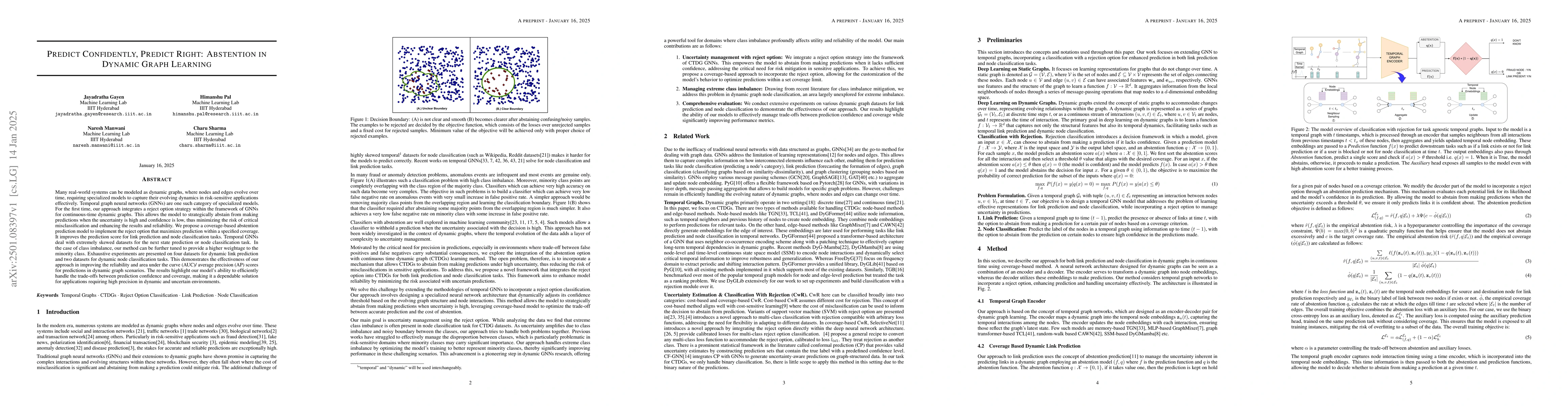 Thumbnail for Predict Confidently, Predict Right: Abstention in Dynamic Graph Learning