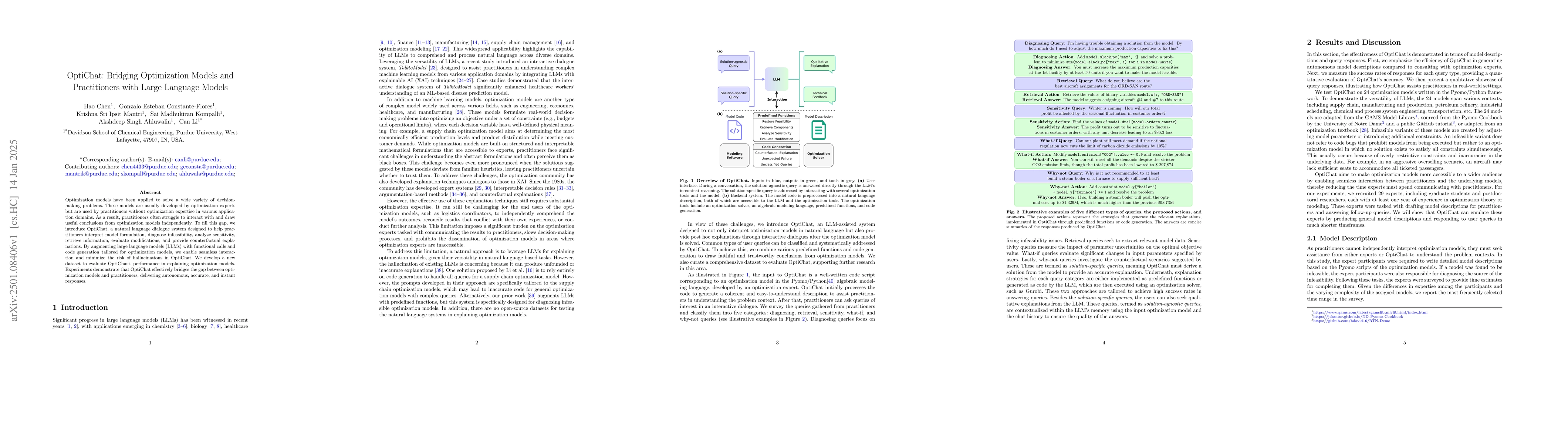 Thumbnail for OptiChat: Bridging Optimization Models and Practitioners with Large
  Language Models