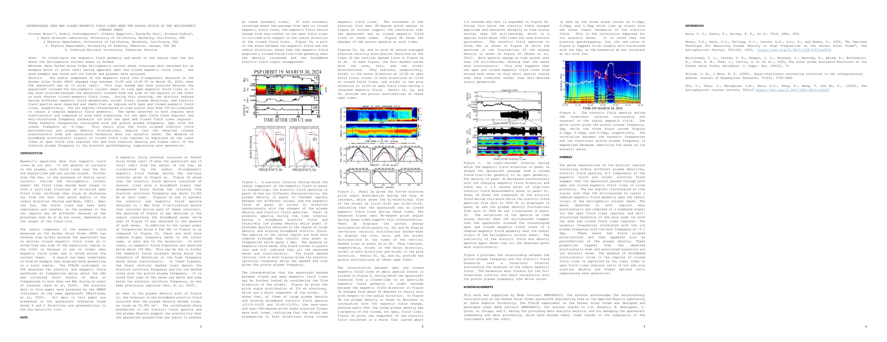 Thumbnail for Intermingled open and closed magnetic field lines near the radial origin
  of the heliospheric current sheet