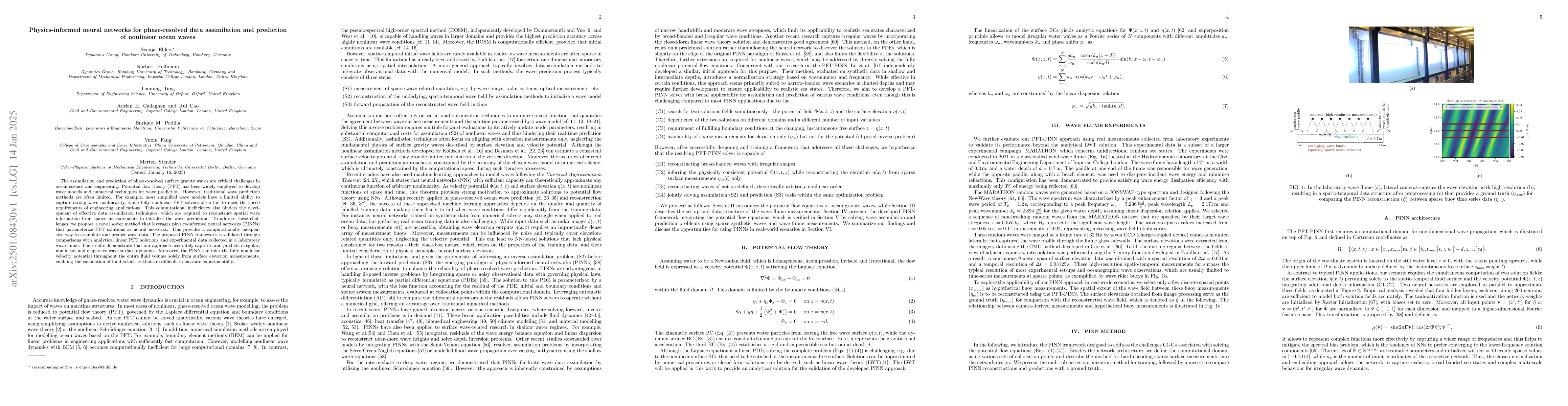 Thumbnail for Physics-informed neural networks for phase-resolved data assimilation
  and prediction of nonlinear ocean waves