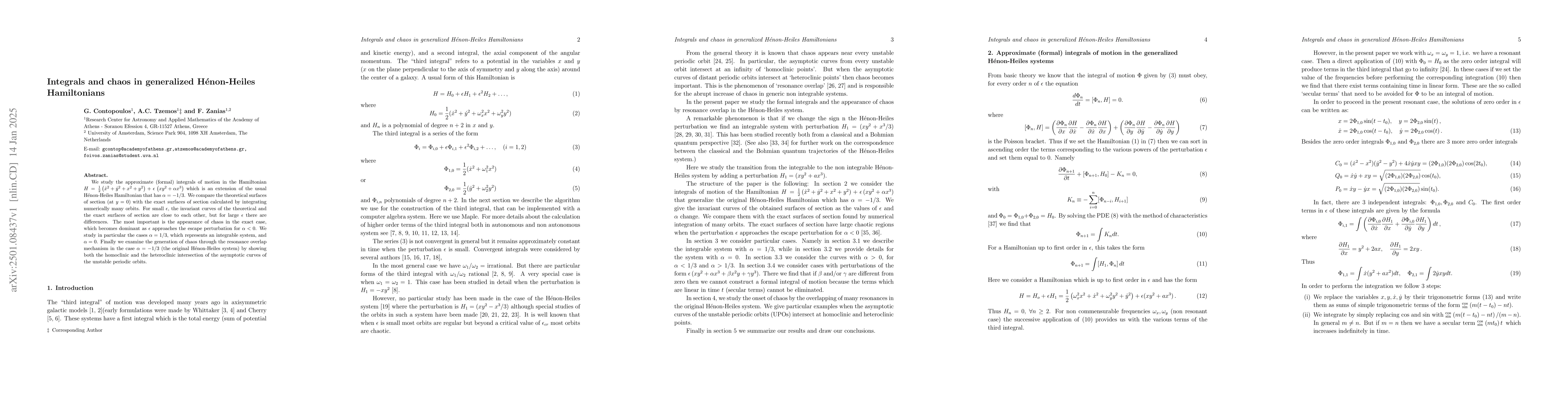 Thumbnail for Integrals and chaos in generalized Hénon-Heiles Hamiltonians