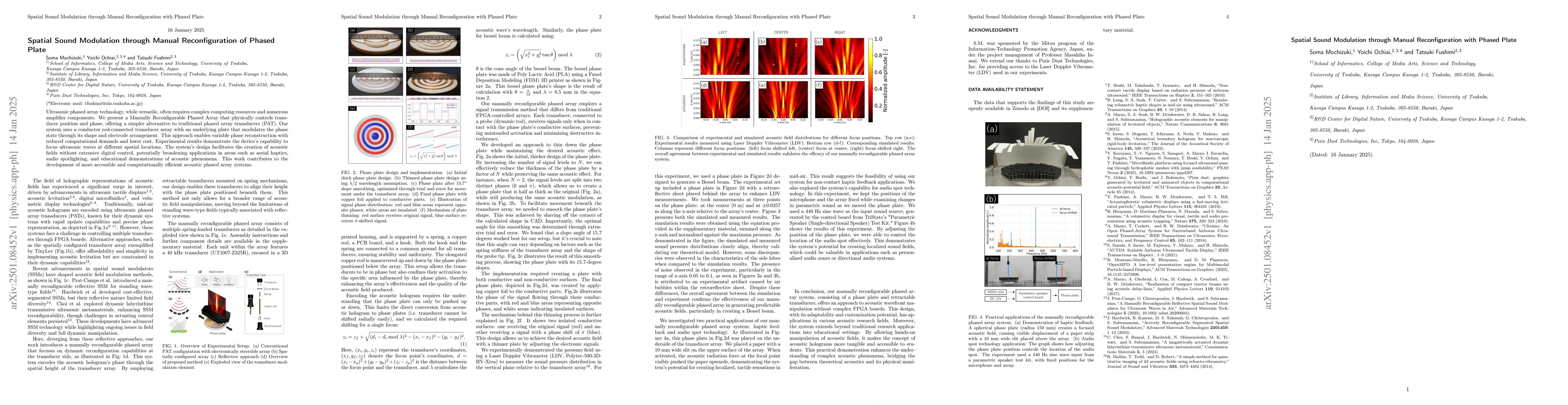 Thumbnail for Spatial Sound Modulation through Manual Reconfiguration of Phased Plate