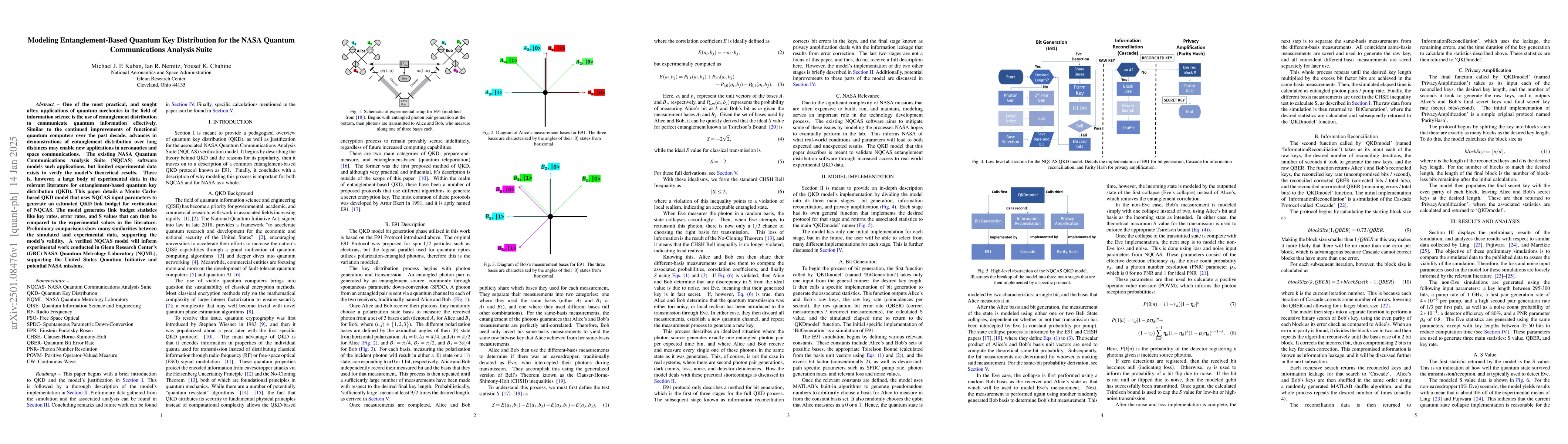 Thumbnail for Modeling Entanglement-Based Quantum Key Distribution for the NASA
  Quantum Communications Analysis Suite