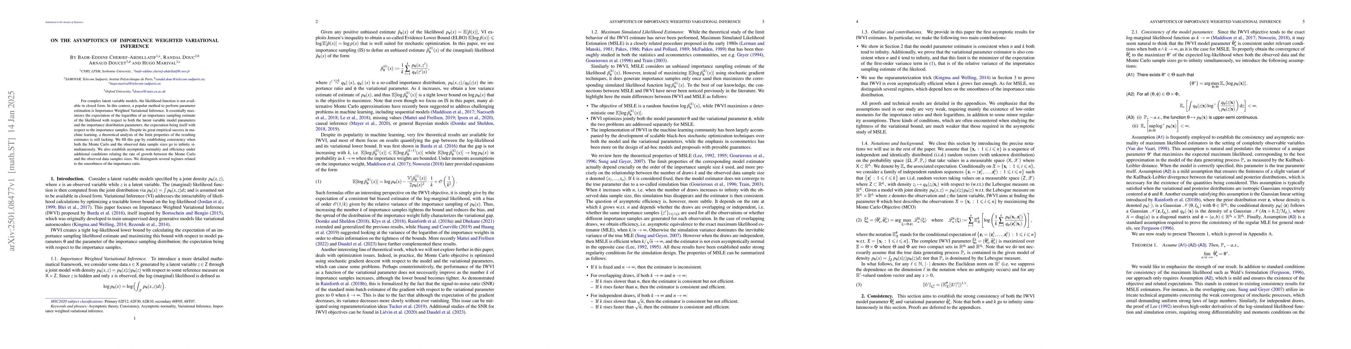 Thumbnail for On the Asymptotics of Importance Weighted Variational Inference