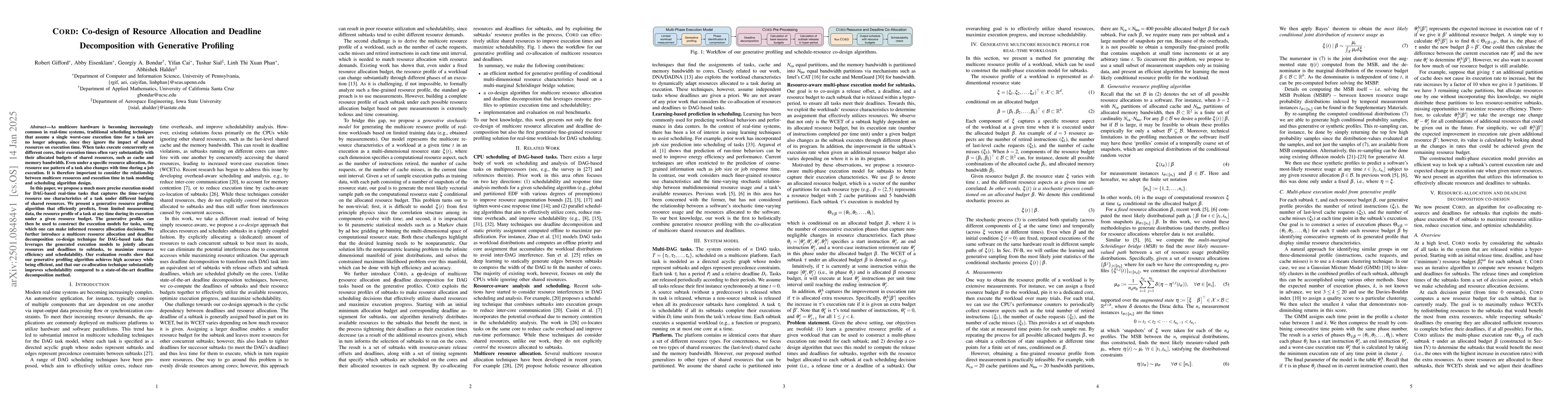Thumbnail for CORD: Co-design of Resource Allocation and Deadline Decomposition with
  Generative Profiling