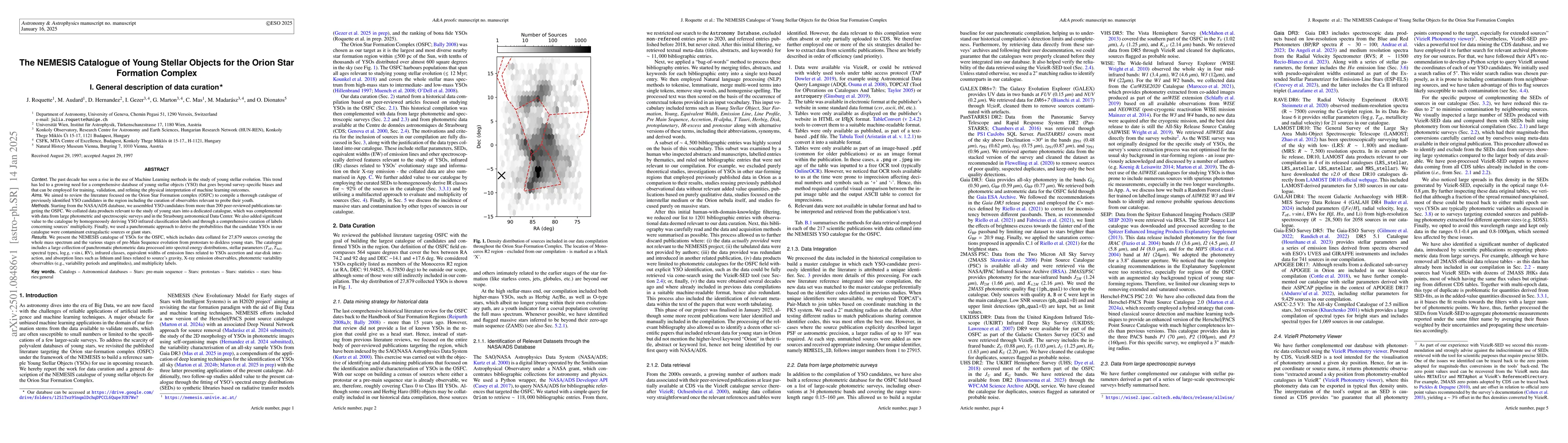 Thumbnail for The NEMESIS Catalogue of Young Stellar Objects for the Orion Star
  Formation Complex. I. General description of data curation
