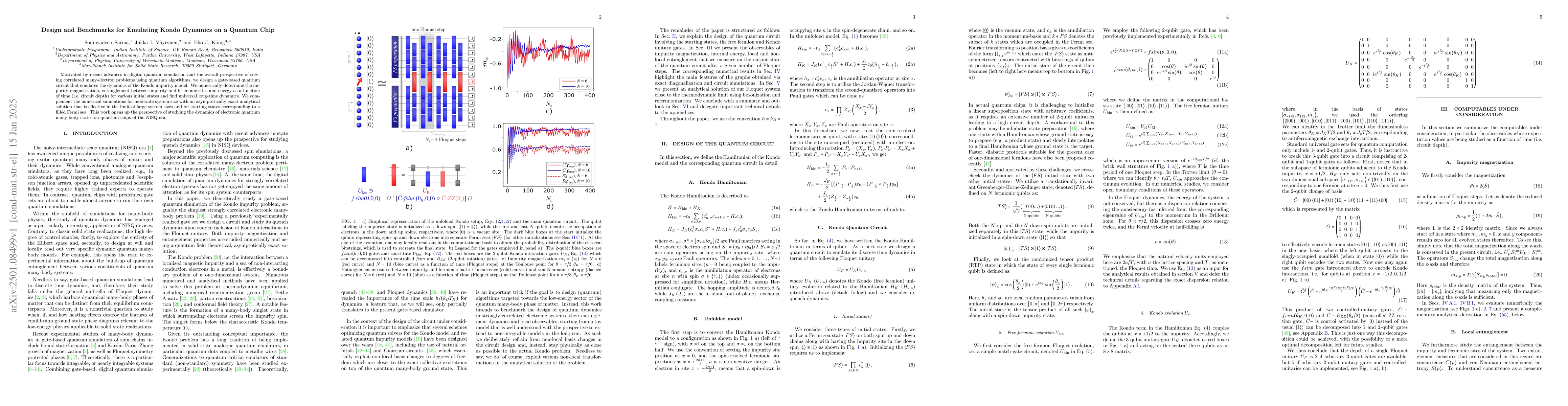 Thumbnail for Design and Benchmarks for Emulating Kondo Dynamics on a Quantum Chip